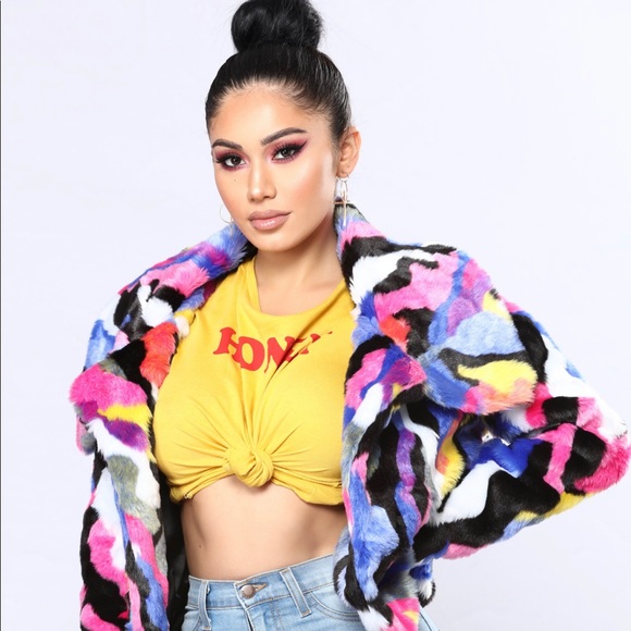 Fashion Nova Jackets & Blazers - Fashion Nova Colorful Fur Jacket